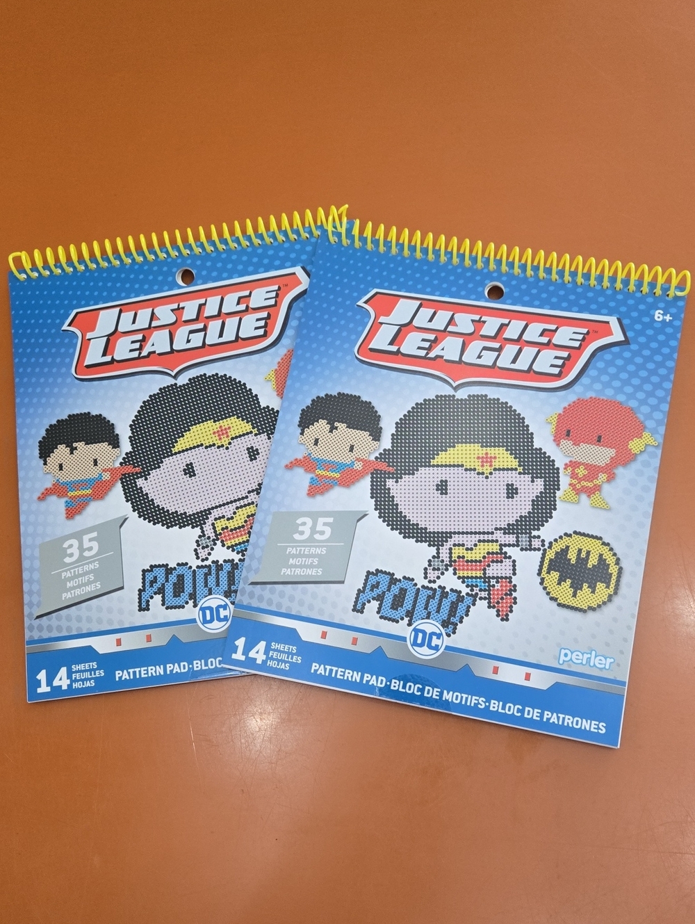 2 of the Same Perler Justice League Pattern Pads For Use With Plastic Fuse Beads